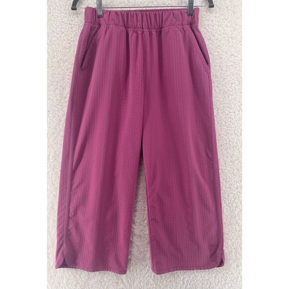 Title Nine Women's XS Wide Leg Crop Pants Recycled High Waisted Stretch Pink - Picture 2 of 10